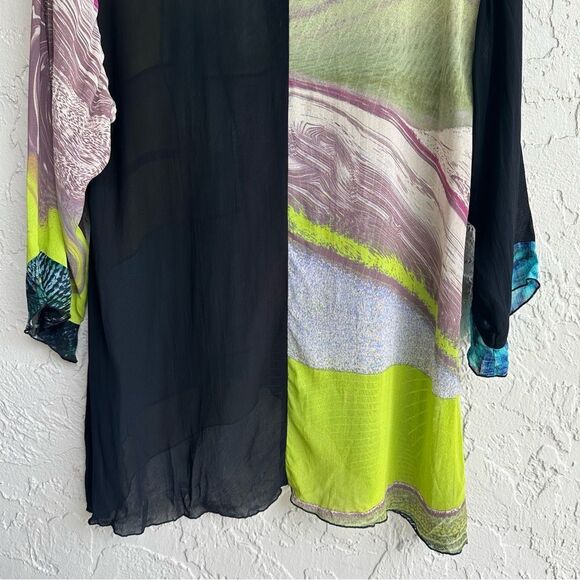 CAROL TURNER Blouse Top Women Medium Vintage Artsy Boho Art To Wear Geometric - Picture 4 of 9